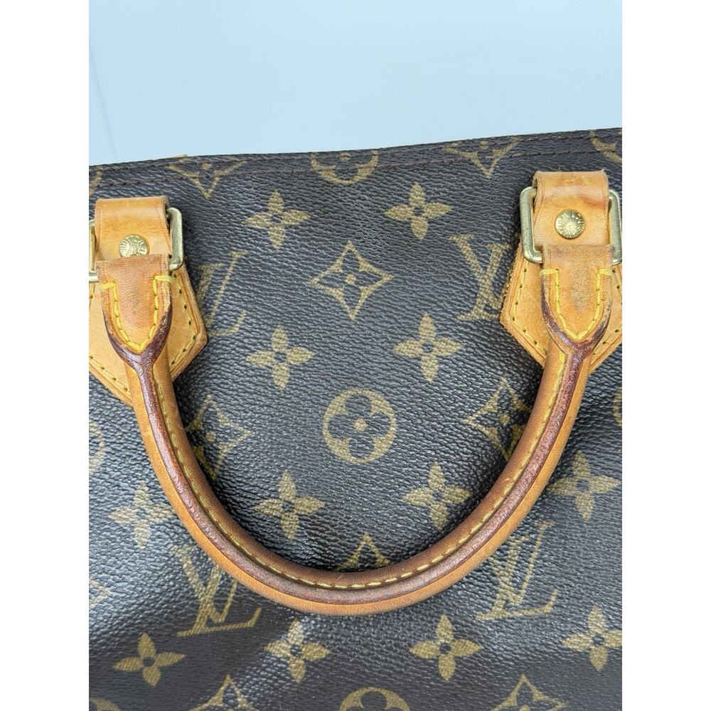 Louis Vuitton Monogram Speedy 35 Bag in Brown Coated Canvas 2006 S - Picture 10 of 16